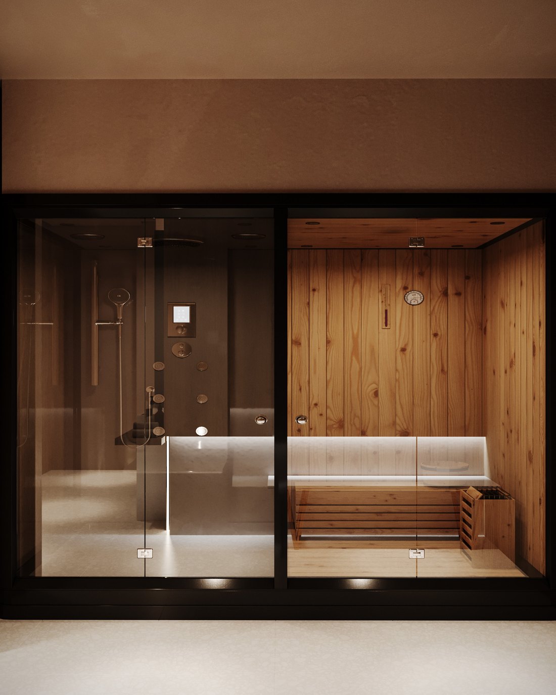 Steam room and sauna