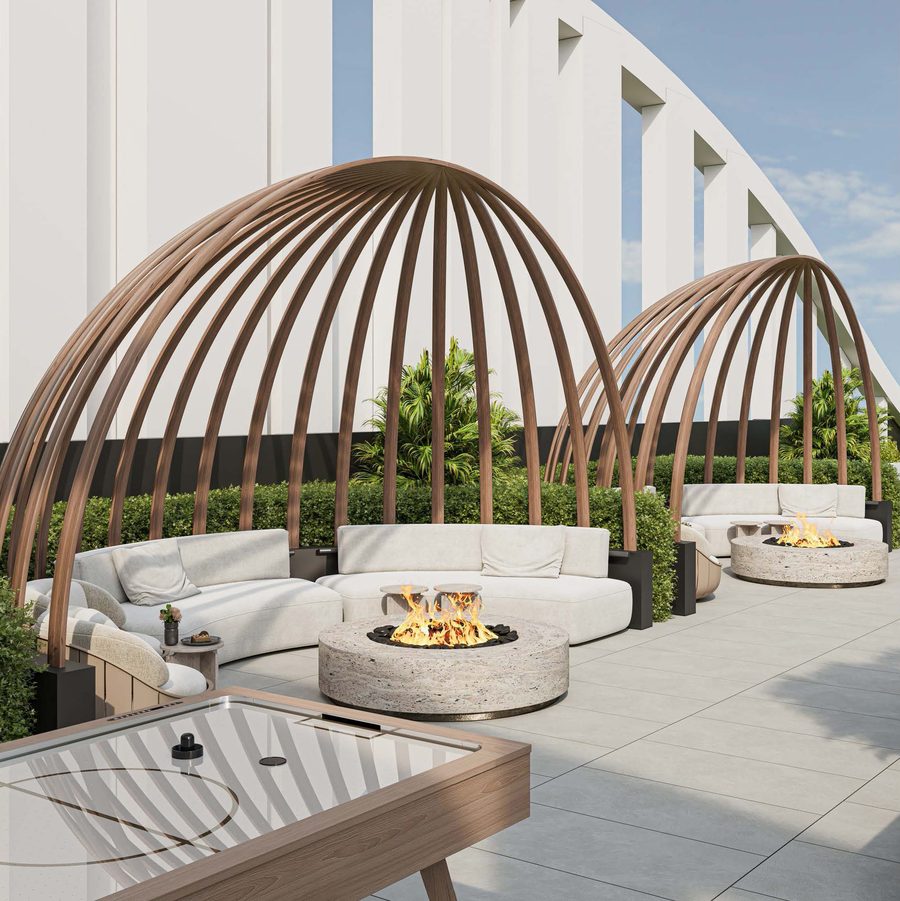 Cabanas and the fire pit