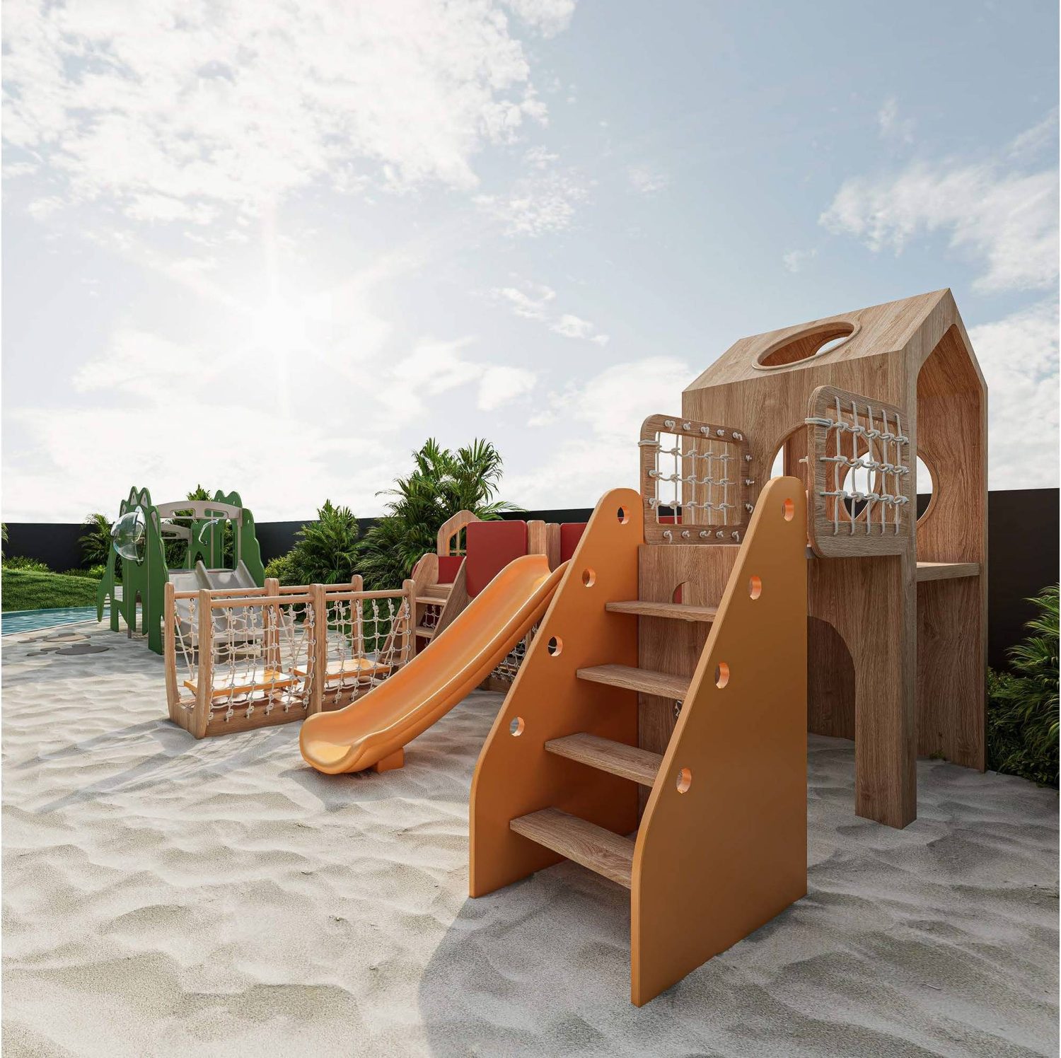 The sand play area
