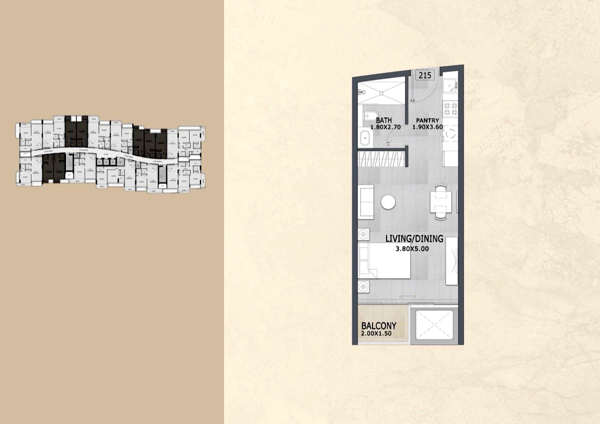 Studio Apartment floor plan