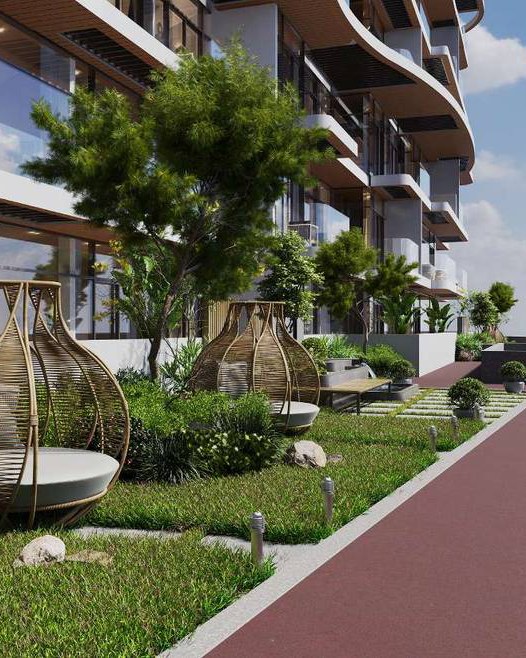 Floareá Vista, the floral swings — render